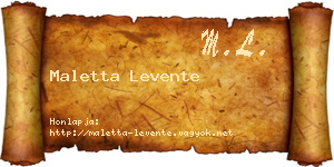 Maletta Levente névjegykártya